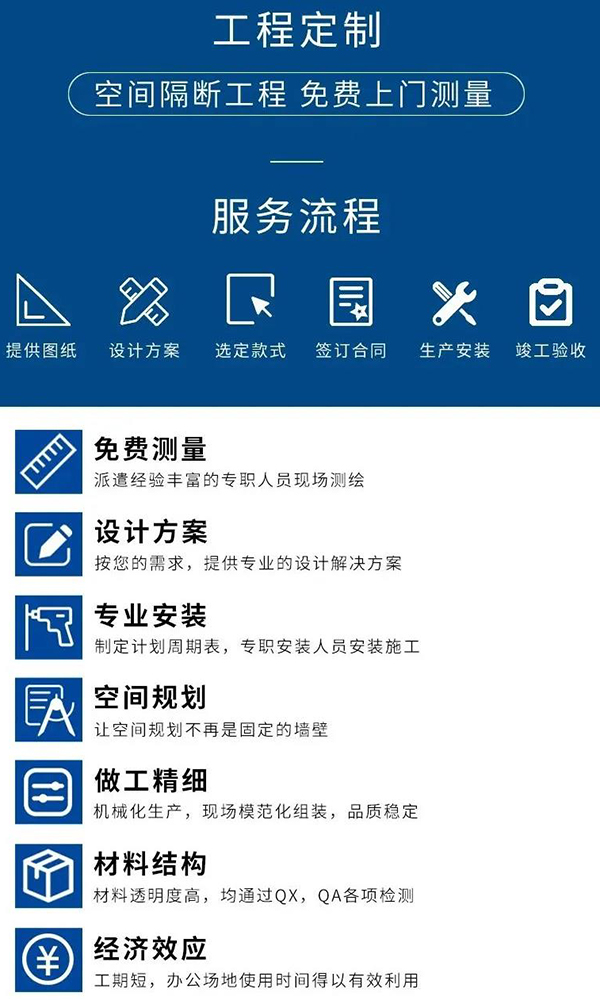 辦公空間隔斷工程定製